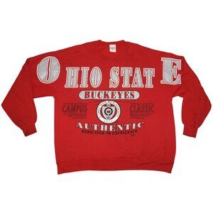 Vintage 1990s Ohio State Buckeyes Decotex Large Spell Out Crew Sweatshirt 2XL
